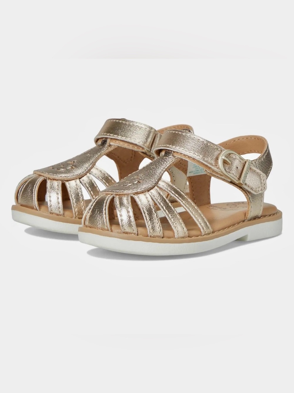 Stride Rite - Girls Renee Metallic Gold Strappy Sandals - Size: 8T - Like New!